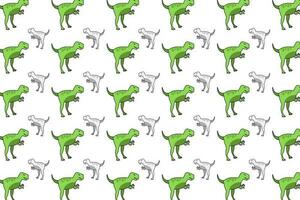 Flat Gorgosaurus Dinosaur Pattern Background vector