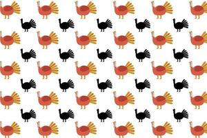 Flat Turkey Bird Pattern Background vector