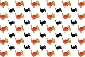 Flat Turkey Bird Pattern Background vector