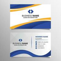 Modern Abstract Curved Blue Business Card Template vector