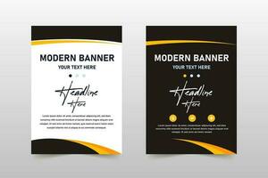 Modern Abstract Black and Yellow Curved Banner Template vector