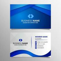 Modern Abstract Geometric Polygonal Blue Business Card Template vector