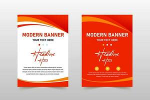 Modern Abstract Curved Red Banner Template vector