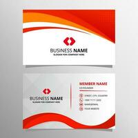 Modern Abstract Curved Red Business Card Template vector