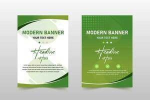 Modern Abstract Gradient Green Banner Template With Abstract Shapes vector