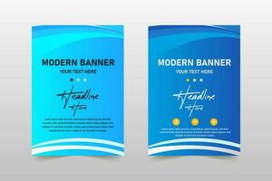 Modern Blue Curved Shapes Business Banner Template vector