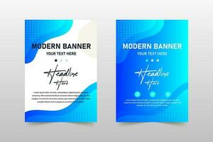 Modern Abstract Gradient Blue Banner Template With Fluid Shapes vector