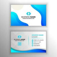 Modern Abstract Gradient Blue Business Card Template With Fluid Shapes vector