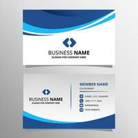 Modern Abstract Blue Business Card Template With Curved Shapes vector
