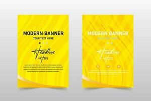 Modern Abstract Striped Yellow Banner Template vector