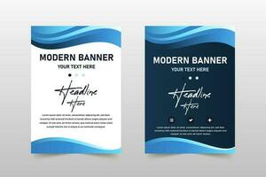 Modern Blue Wavy Banner Template vector