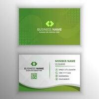 Modern Abstract Gradient Green Business Card Template With Abstract Shapes vector