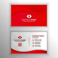 Modern Abstract Wavy Red Business Card Template vector