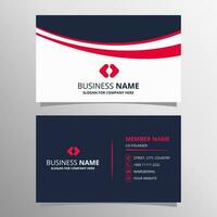 Modern Curved Blue and Red Business Card Template vector