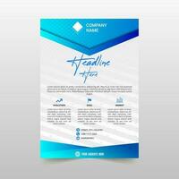 Modern Blue Flyer Template With Striped Lines vector