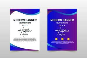 Modern Blue and Purple Business Banner Template With Curves vector