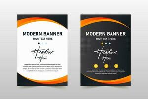Modern Curved Black and Orange Business Banner Template vector