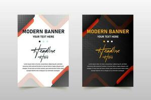 Modern Black Business Banner Template With Abstract Shapes vector