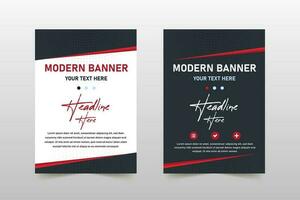 Modern Curved Blue and Red Banner Template vector