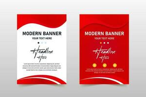 Modern Abstract Wavy Red Banner Template With Dots vector