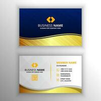 Modern Golden Blue Striped Business Card Template vector