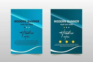 Modern Gradient Blue Lined Business Banner Template With Curves vector