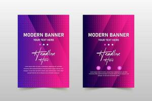 Modern Flat Gradient Pink Striped Banner Template vector