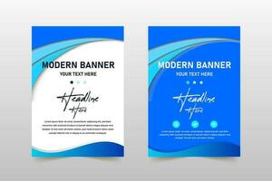 Modern Gradient Blue Wavy Business Banner Template vector