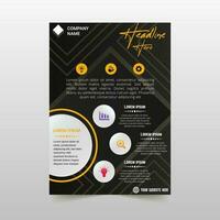 Modern Gradient Black Luxury Flyer Template With Curves vector