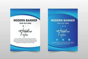 Modern Gradient Curved Blue Banner Template vector