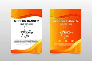 Modern Orange Business Banner Template With Curves vector