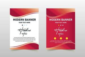 Modern Gradient Curved Business Banner Template With Abstract Shapes vector