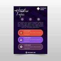 Modern Purple Yellow Lined Flyer Template vector