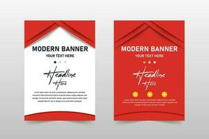 Modern Minimal Red Business Banner Template vector