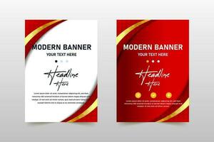 Modern Red and Gold Curved Banner Template vector