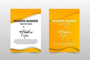 Modern Yellow Curved Shapes Business Banner Template vector