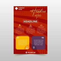 Modern Red and Yellow Striped Flyer Template vector