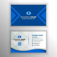 Stylish Blue Business Card With Abstract Shapes vector