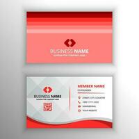 Stylish Colorful Red Business Card With Abstract Lines vector