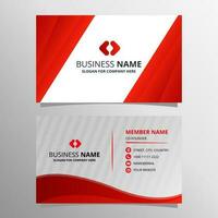Vector Geometric Red Business Card Template With Curved Lines
