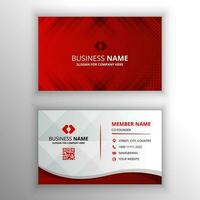 Modern Striped Red Business Card Template With Dots vector