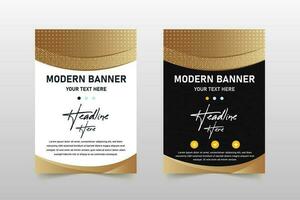Stylish Luxury Black and Gold Dotted Banner Template vector