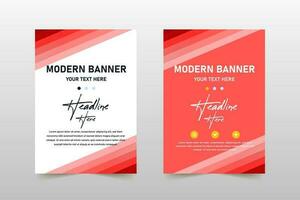 Stylish Colorful Red Business Banner Template With Abstract Lines vector