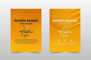 Modern Yellow Dotted Banner Template With Hexagon Shape vector