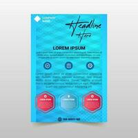 Modern Striped Blue Flyer Template With Dots vector