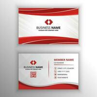 Modern Vector Red and White Curved Business Card Template