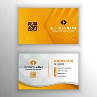 Modern Yellow Dotted Business Card Template  With Hexagon Shape vector