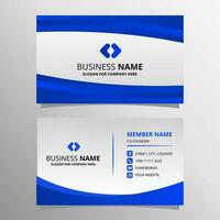 Vector Curved Lines Blue Business Card Template