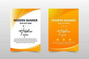 Stylish Shiny Orange Business Banner Template With Curved Shapes vector