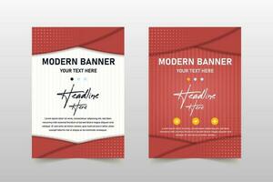 Modern Red Striped Business Banner Template vector